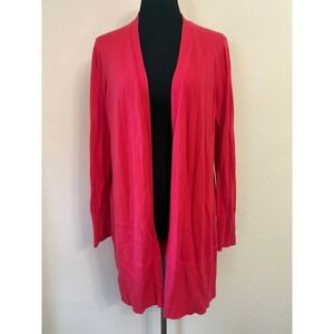 Talbots Pink Open Front Longline Cardigan Sweater Womens Large